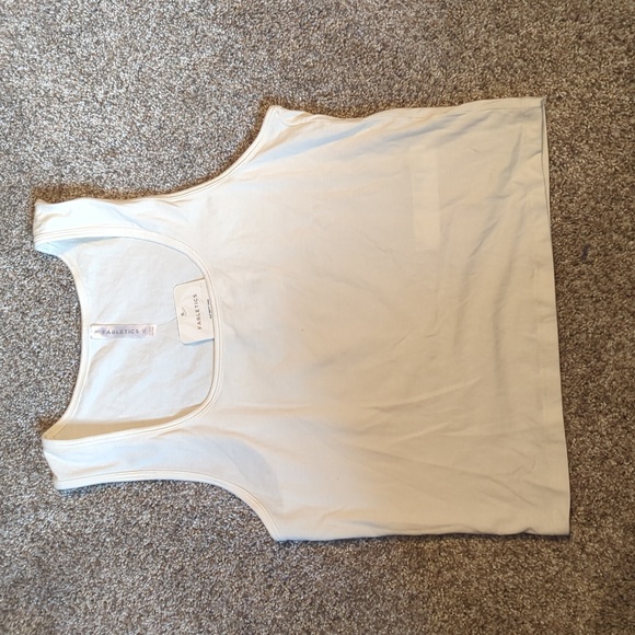 Britt tank, fabletics, white/cream crop - Picture 2 of 2